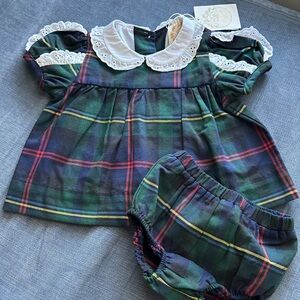 Beaufort Bonnet Company diaper set, Mary Baker Bloomer set, Horse Trail Tartan